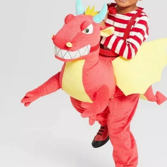 Toddler Red Dragon Rider Halloween Costume New - Picture 2 of 3